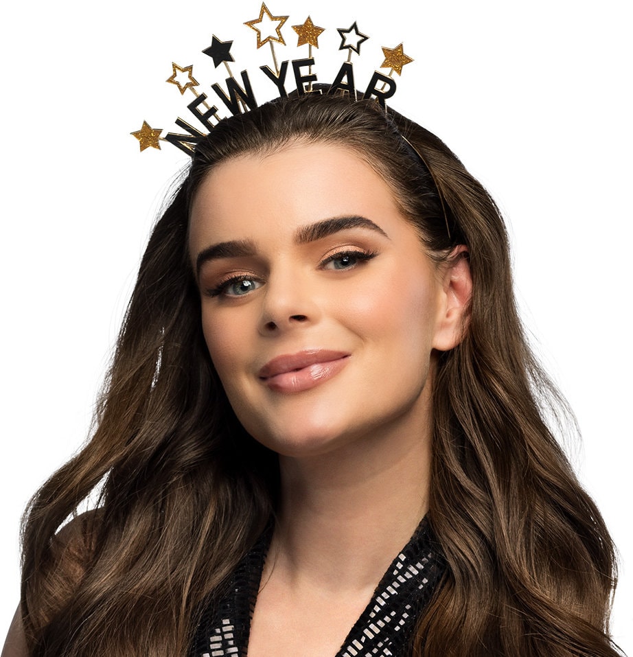 Glitter Diadeem 'New year' Goud