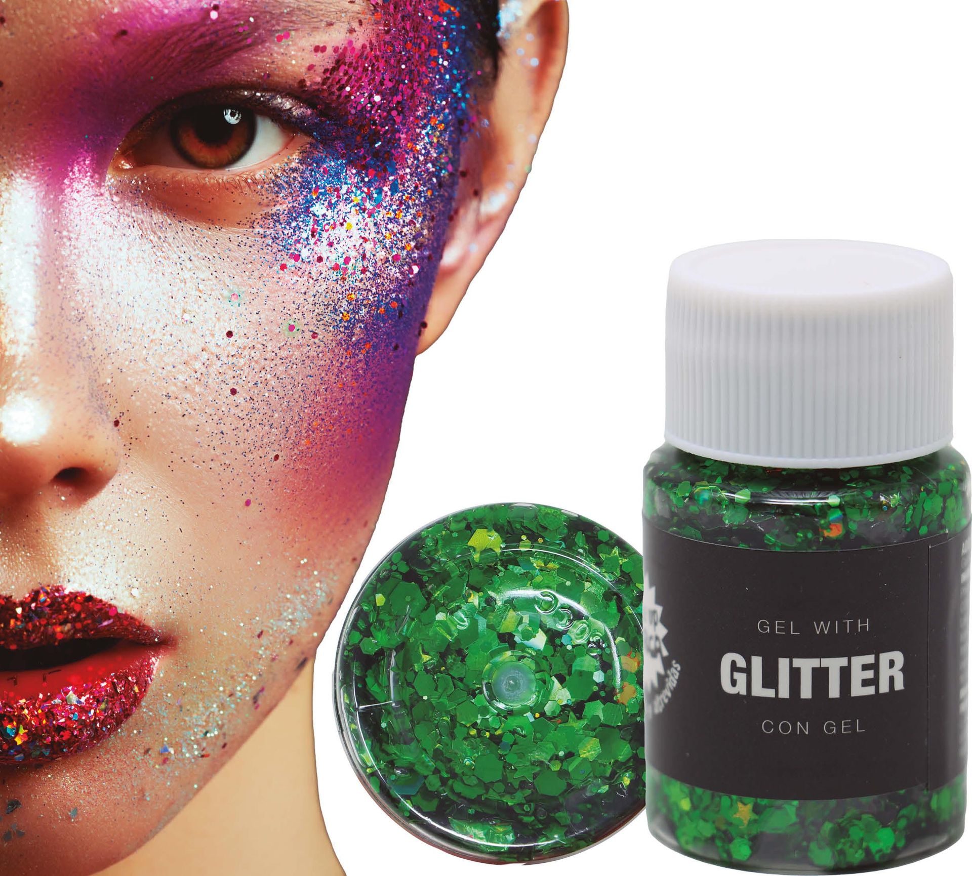 Glitter gel donkergroen 20g