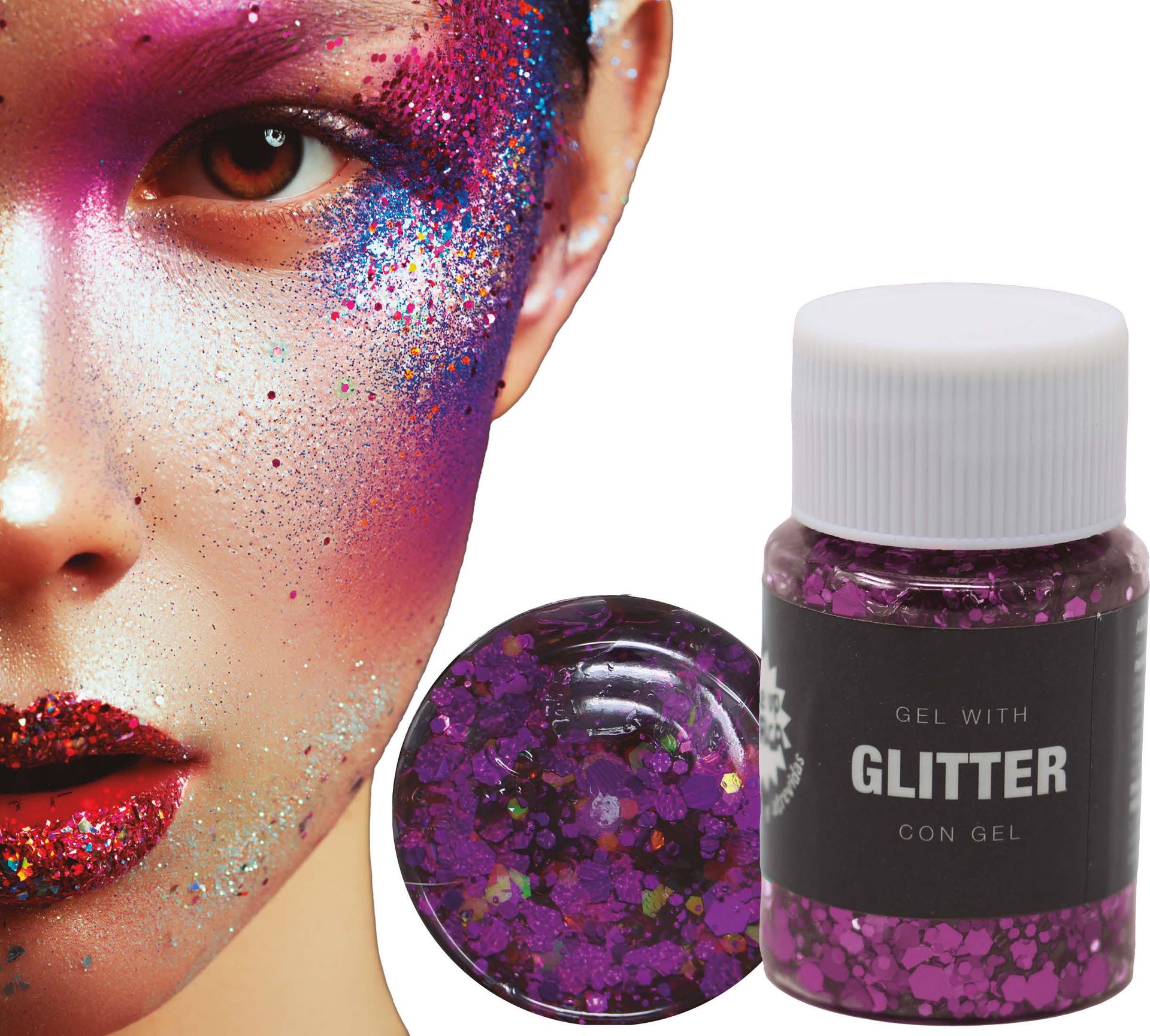 Glitter gel paars 20g