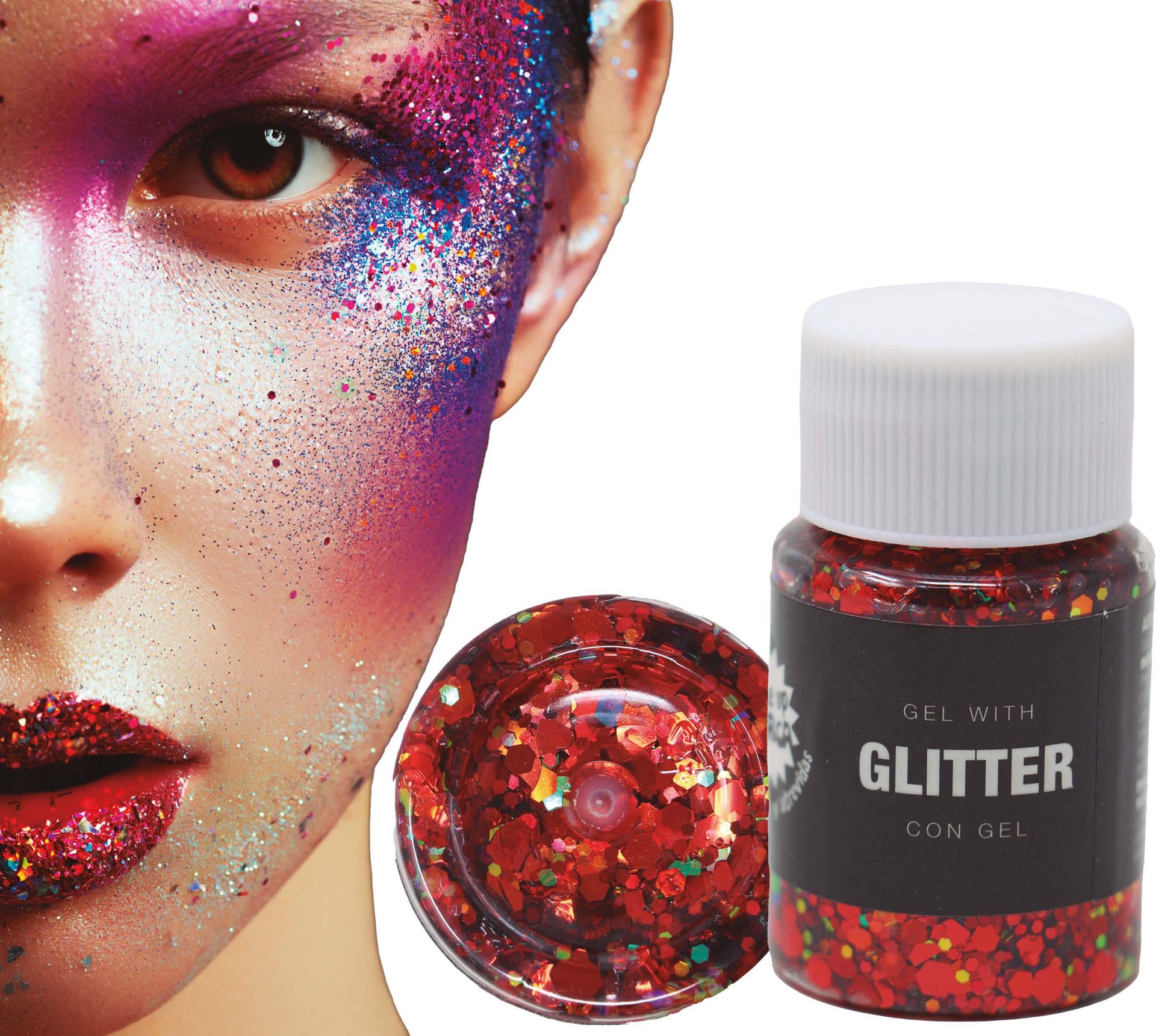 Glitter gel rood 20g