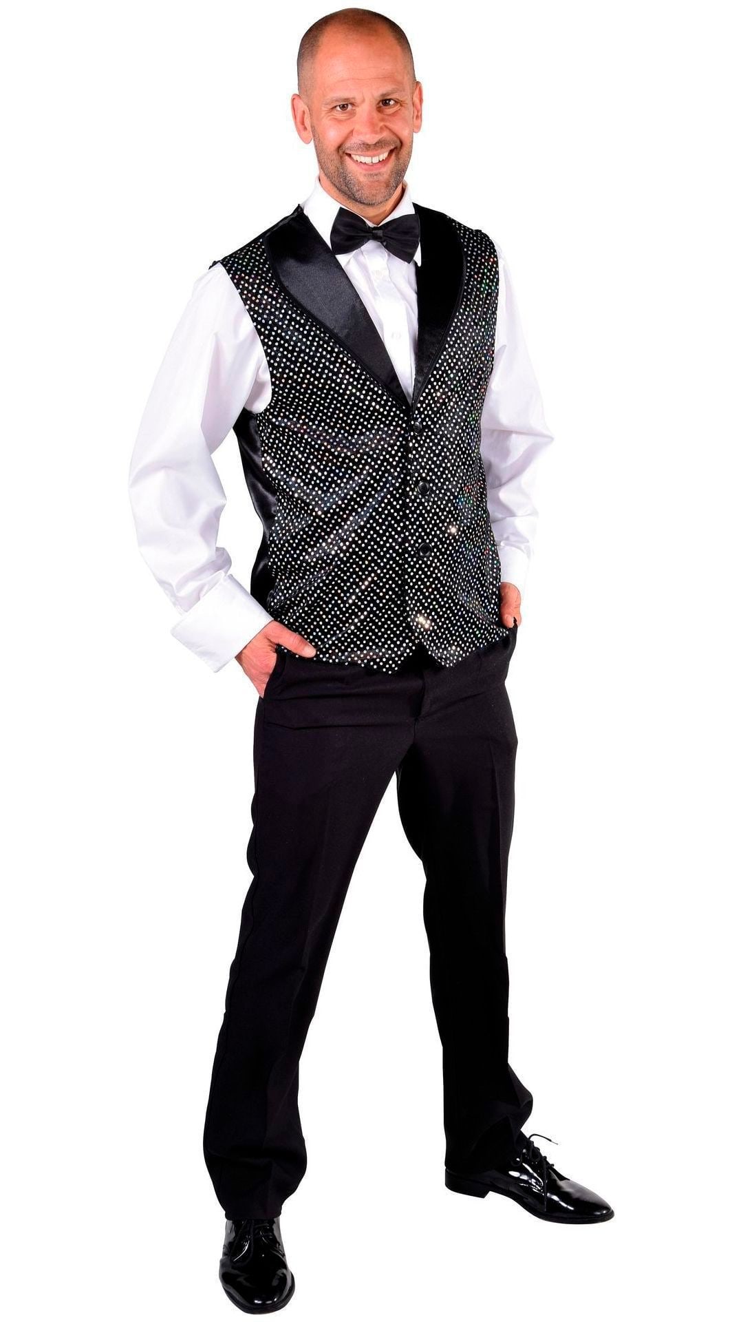 Glitter gilet zwart mannen