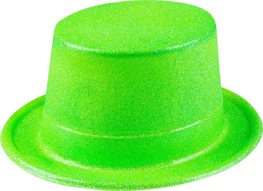 Glitter hoge hoed neon groen