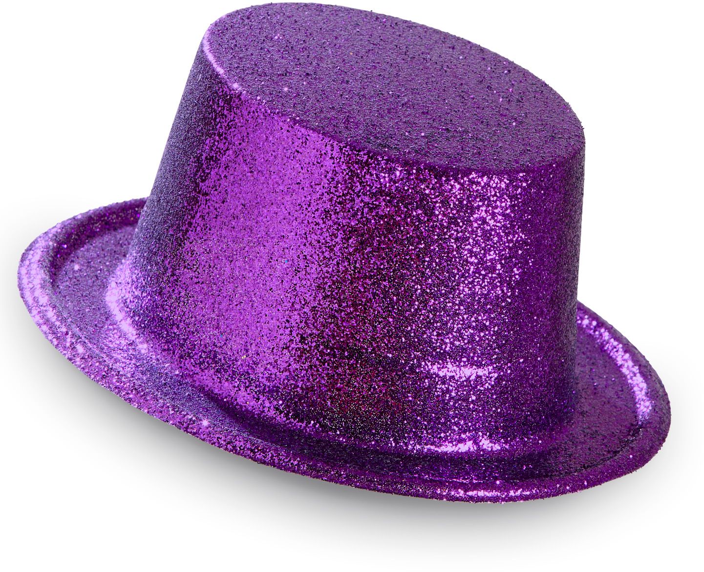 Glitter hoge hoed paars