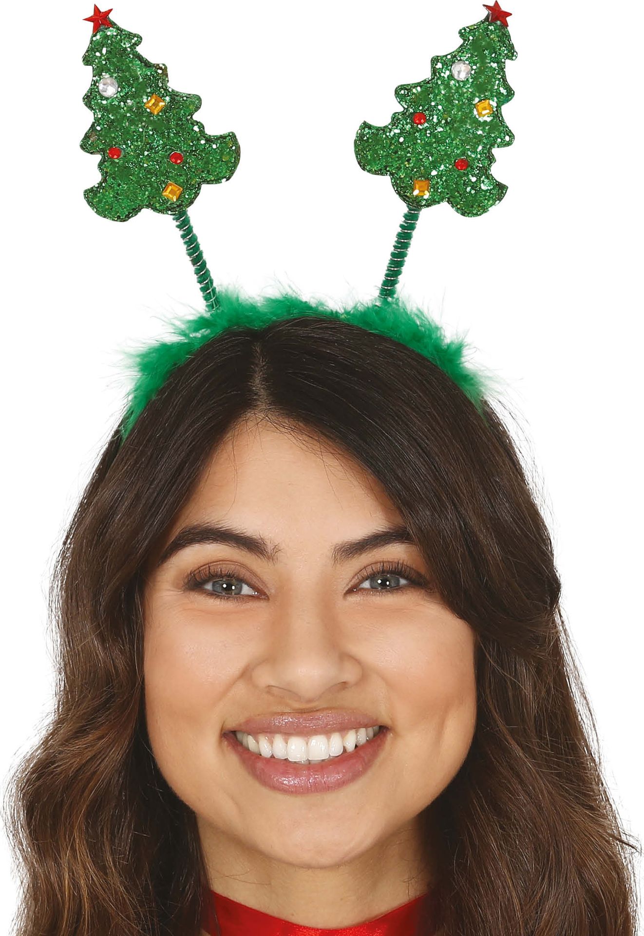 Glitter Kerstboom Hoofband met Springveren