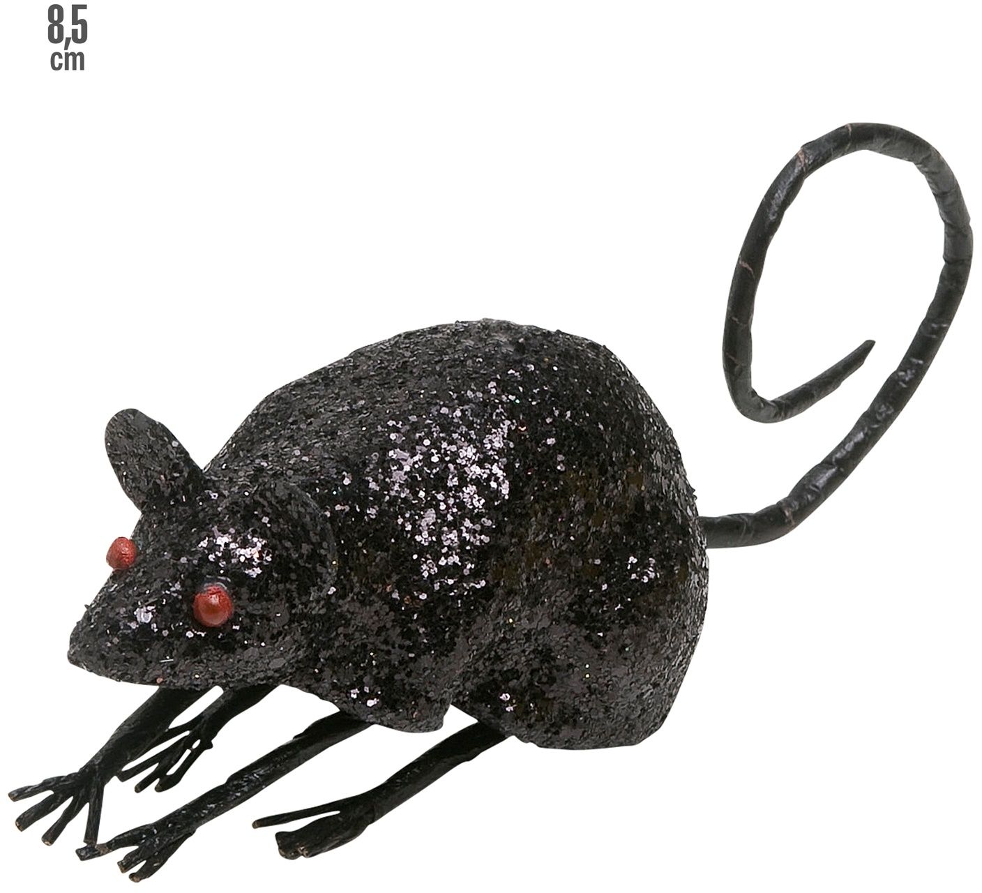 Glitter muis zwart