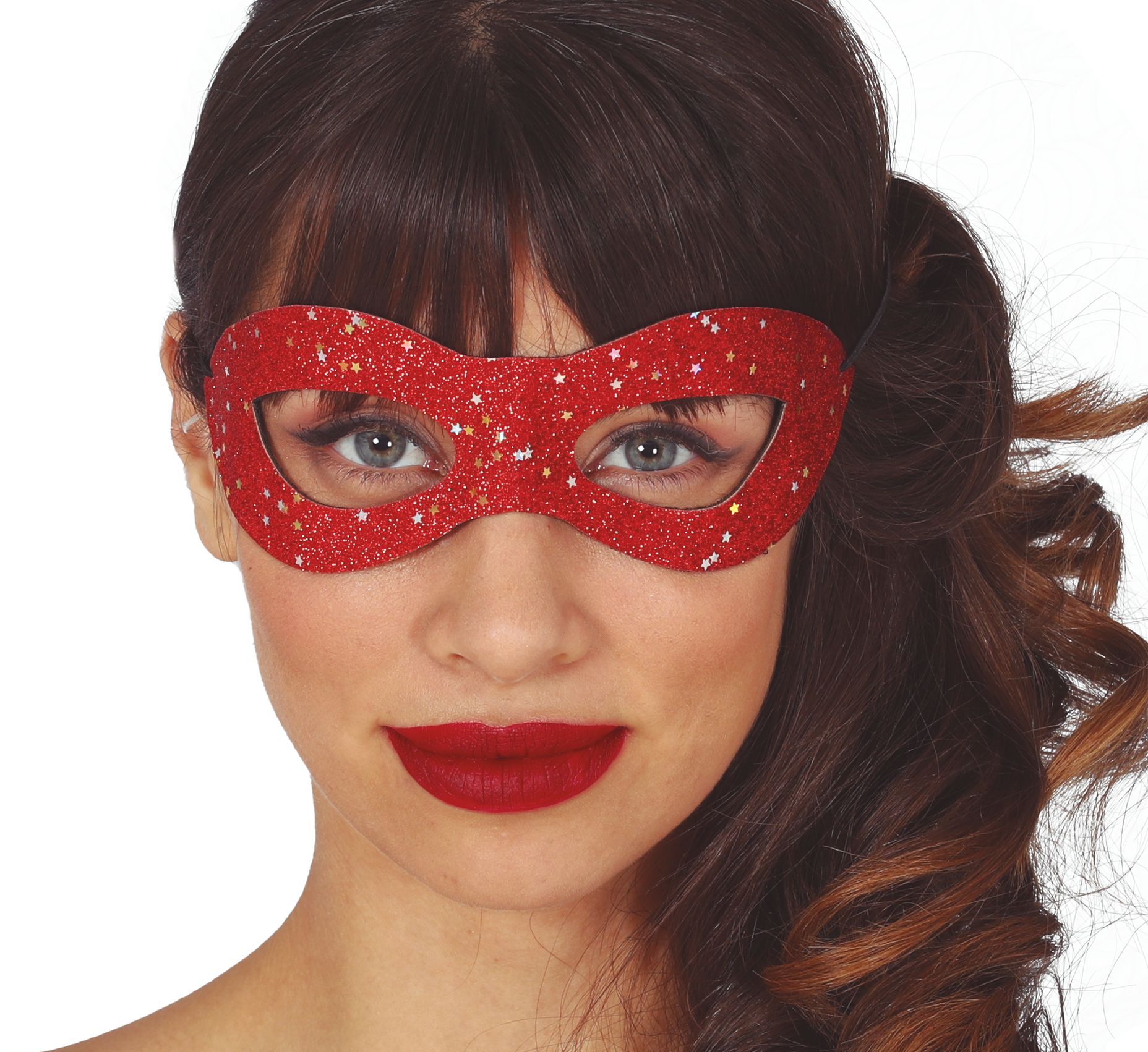 Glitter oogmasker rood