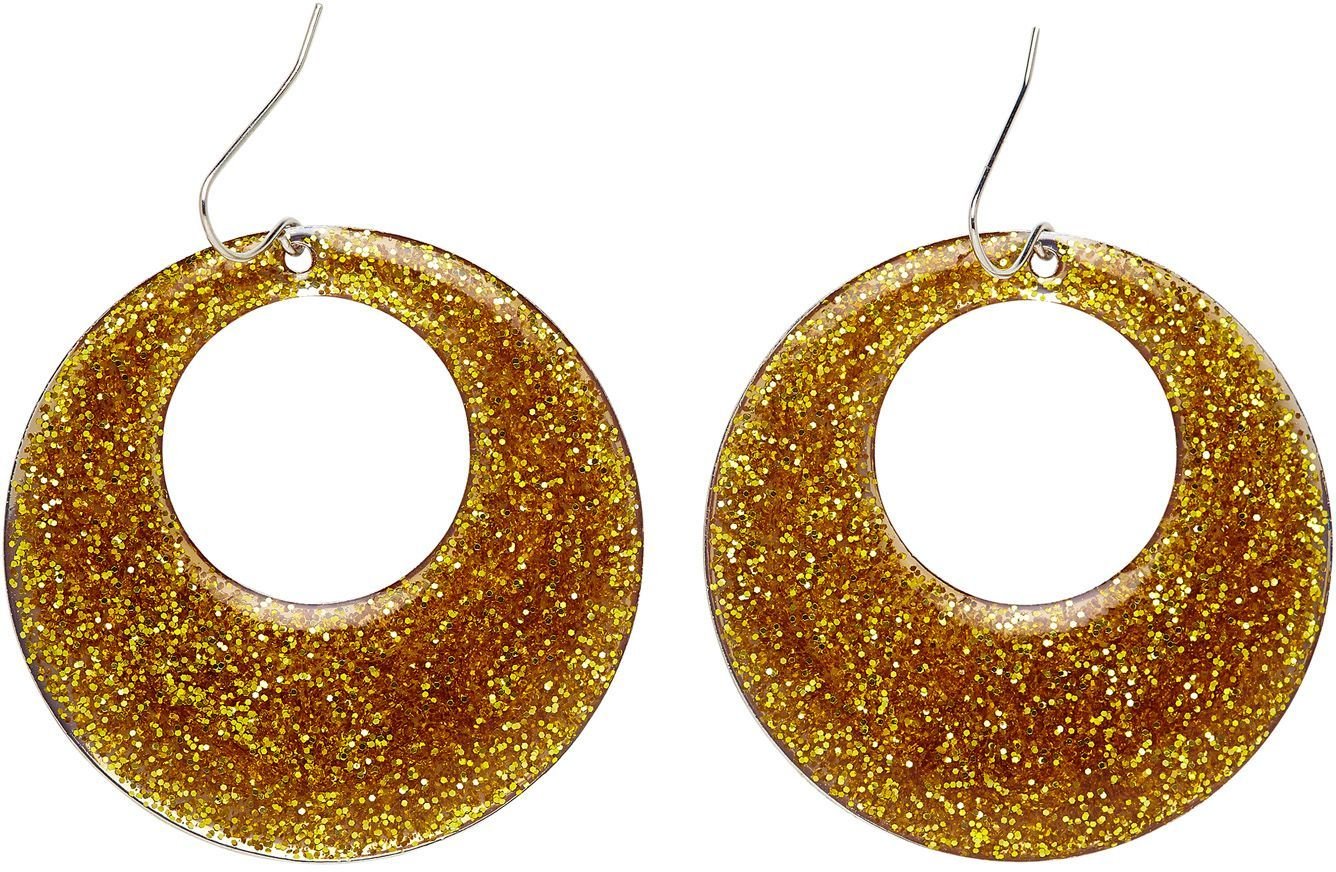 Glitter oorbellen goud