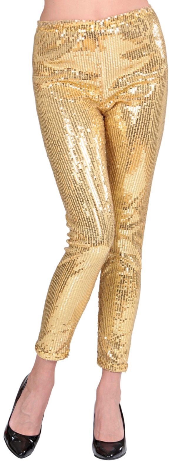 Glitter pailletten legging goud