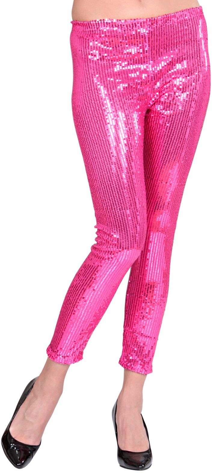 Glitter pailletten legging roze