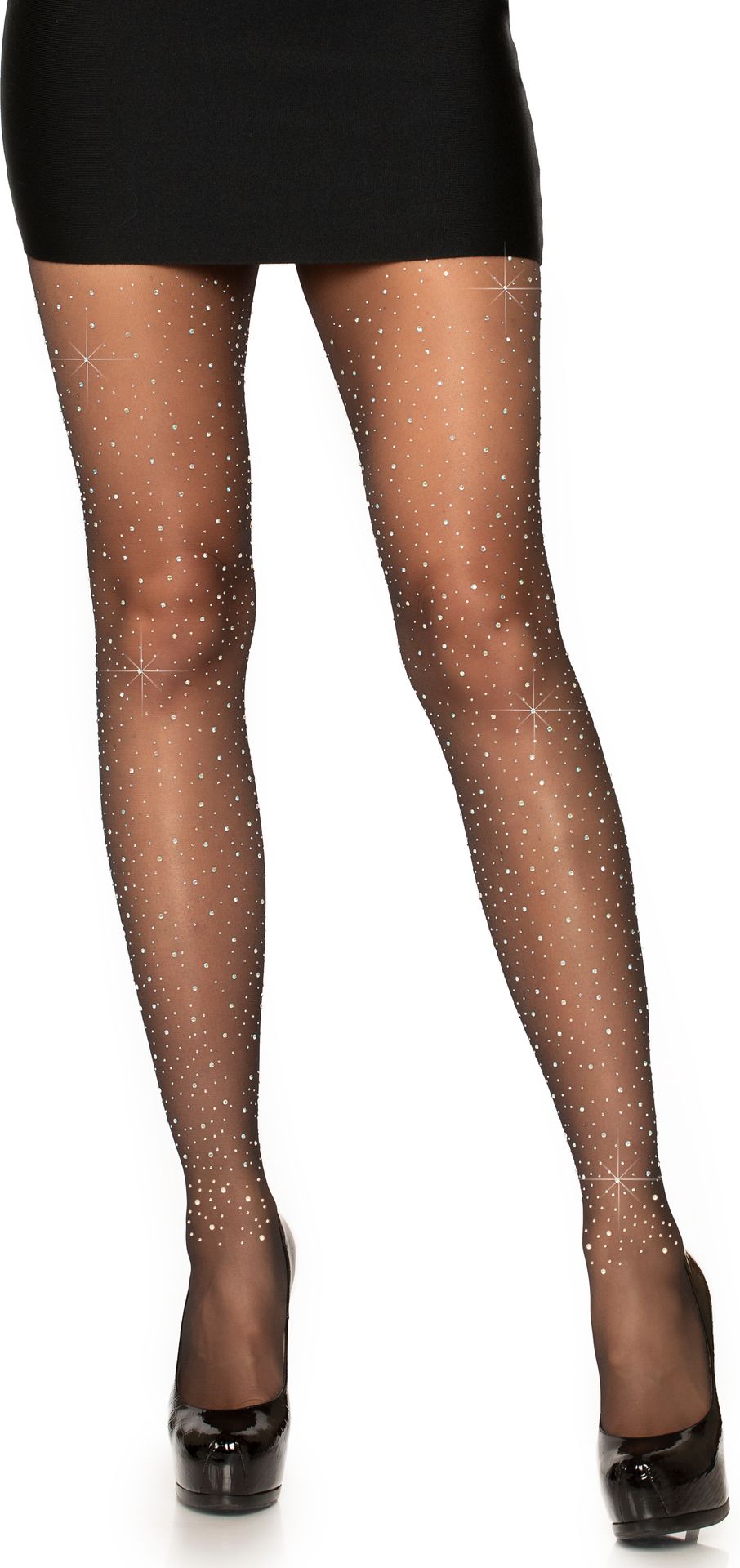 Glitter panty zwart transparant