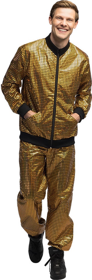 Glitter Retro Trainingspak Goud Heren
