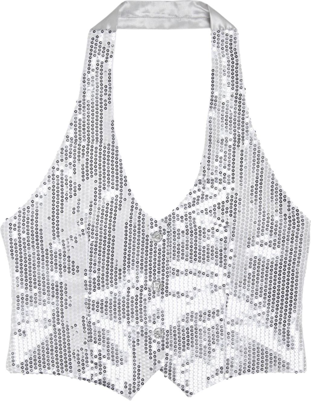 Glitter top zilver