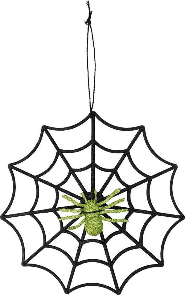 Glitterend Spinnenweb met Spin Halloween