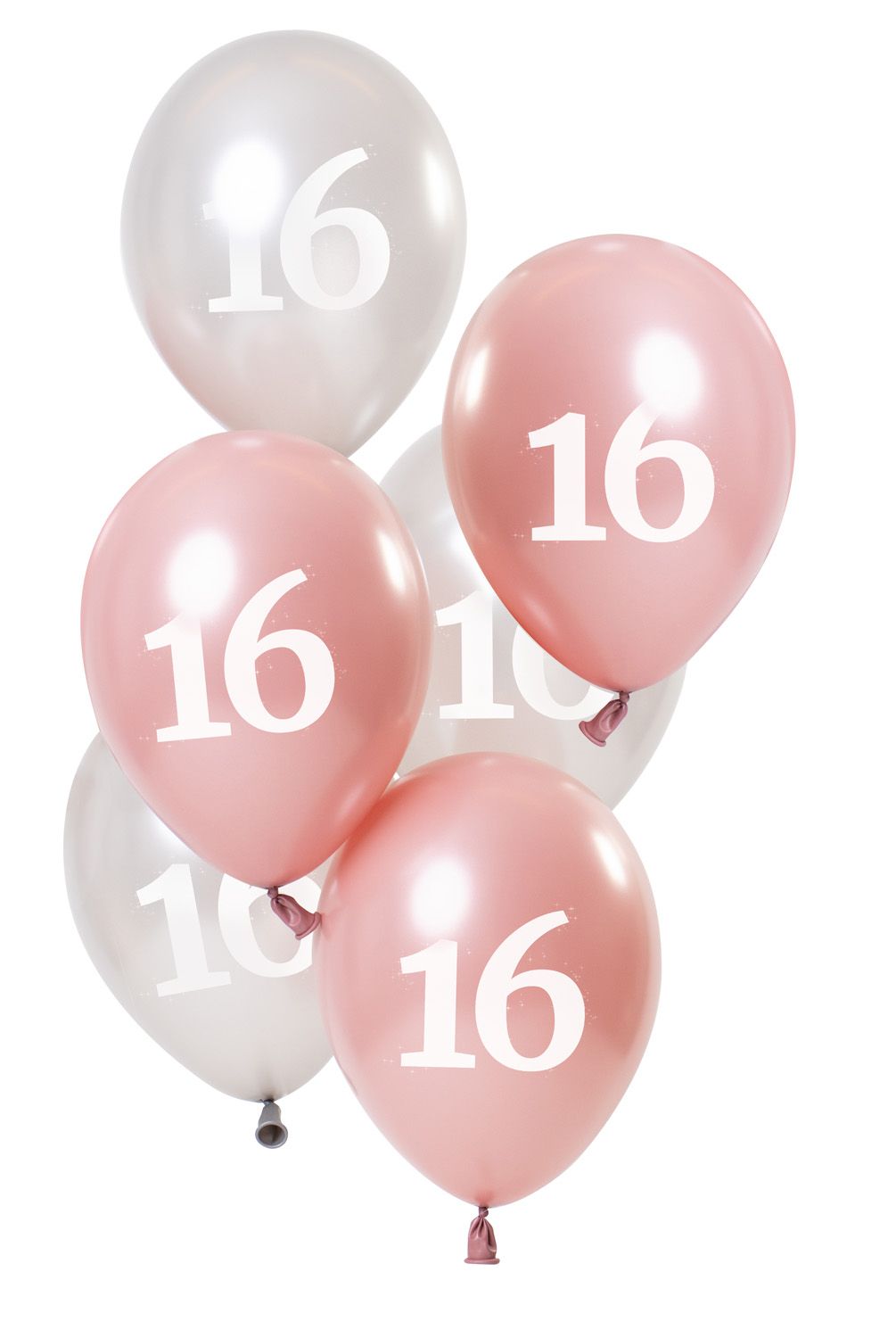 Glossy pink 16 jaar ballonnen 6 stuks