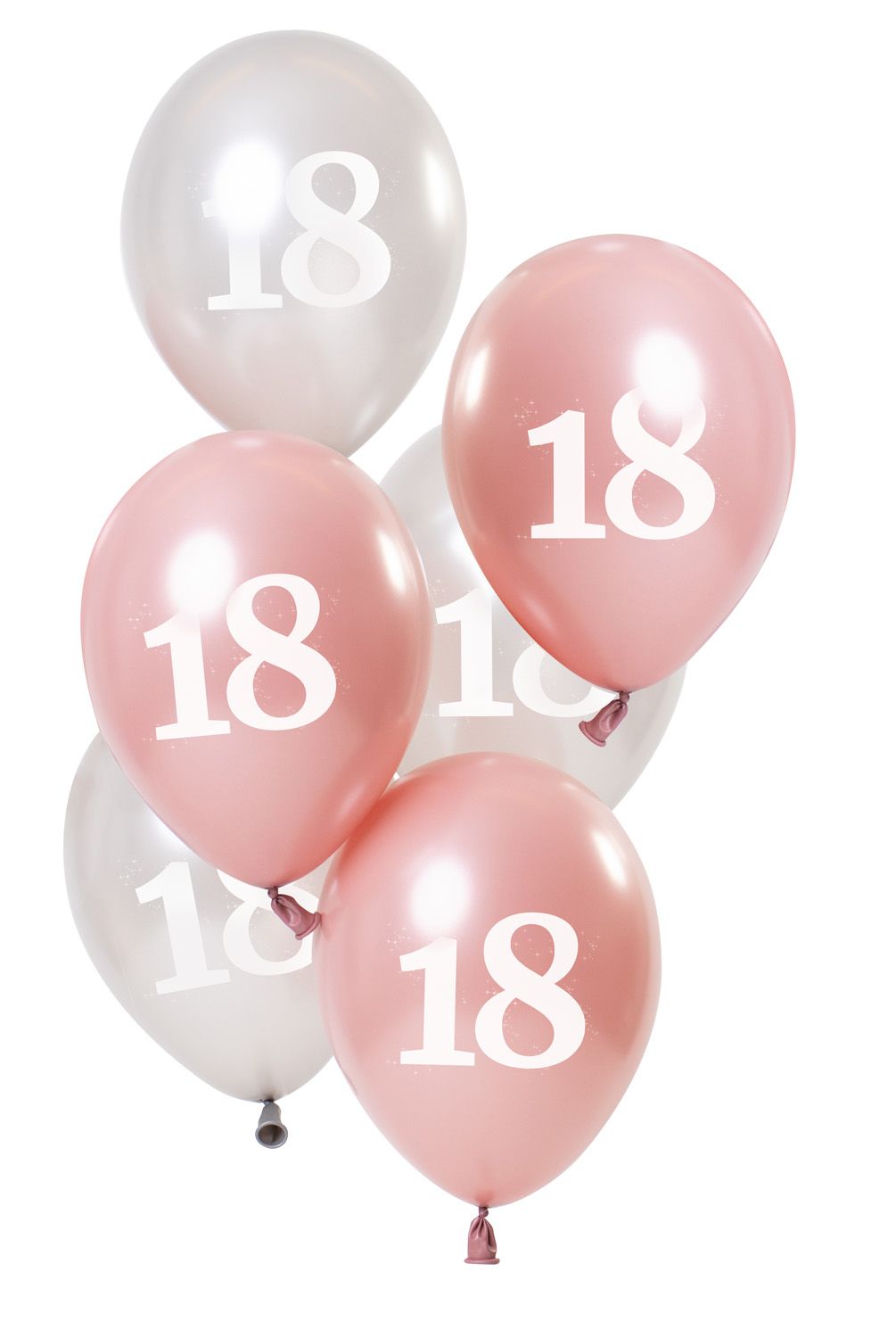 Glossy pink 18 jaar ballonnen 6 stuks