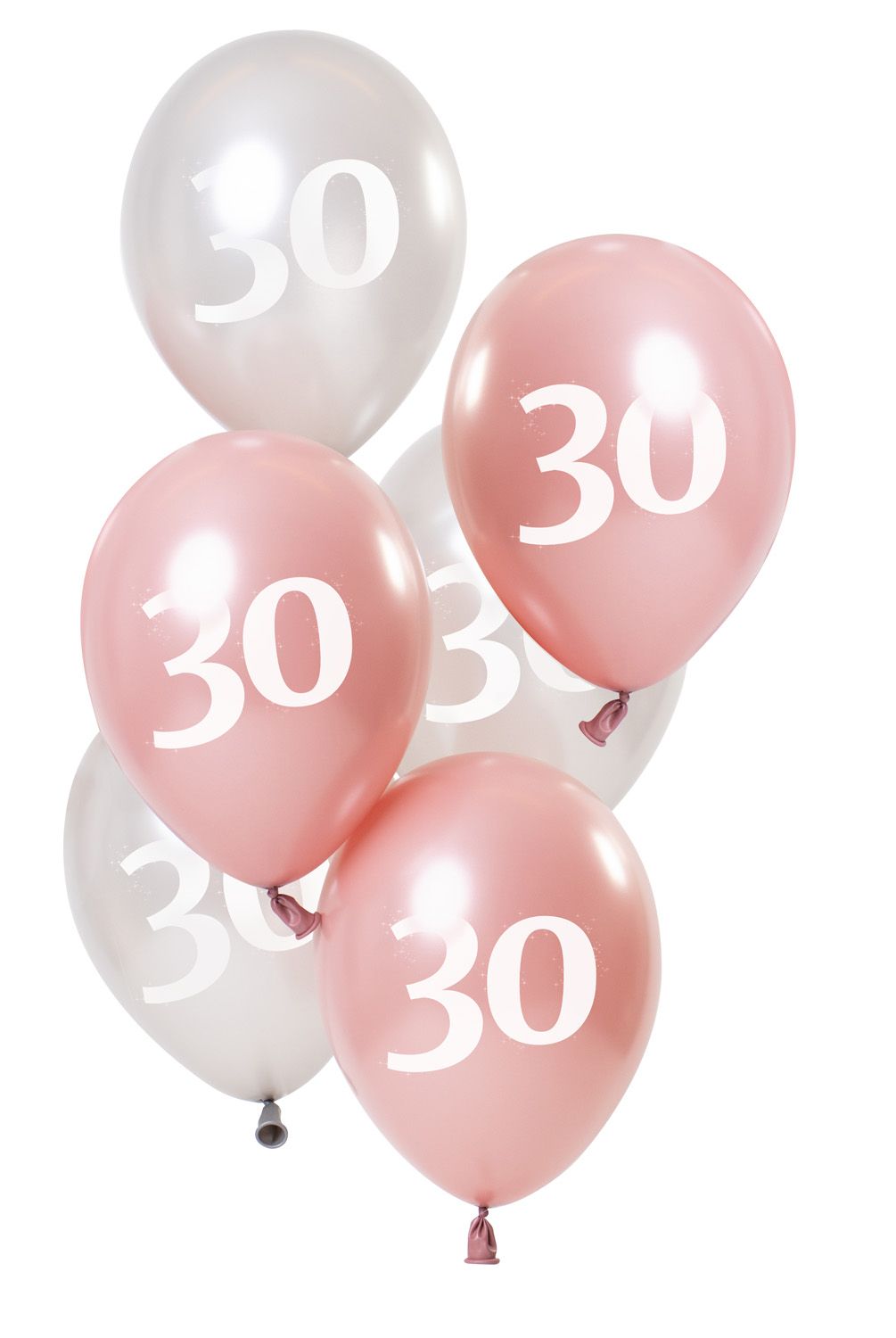 Glossy pink 30 jaar ballonnen 6 stuks