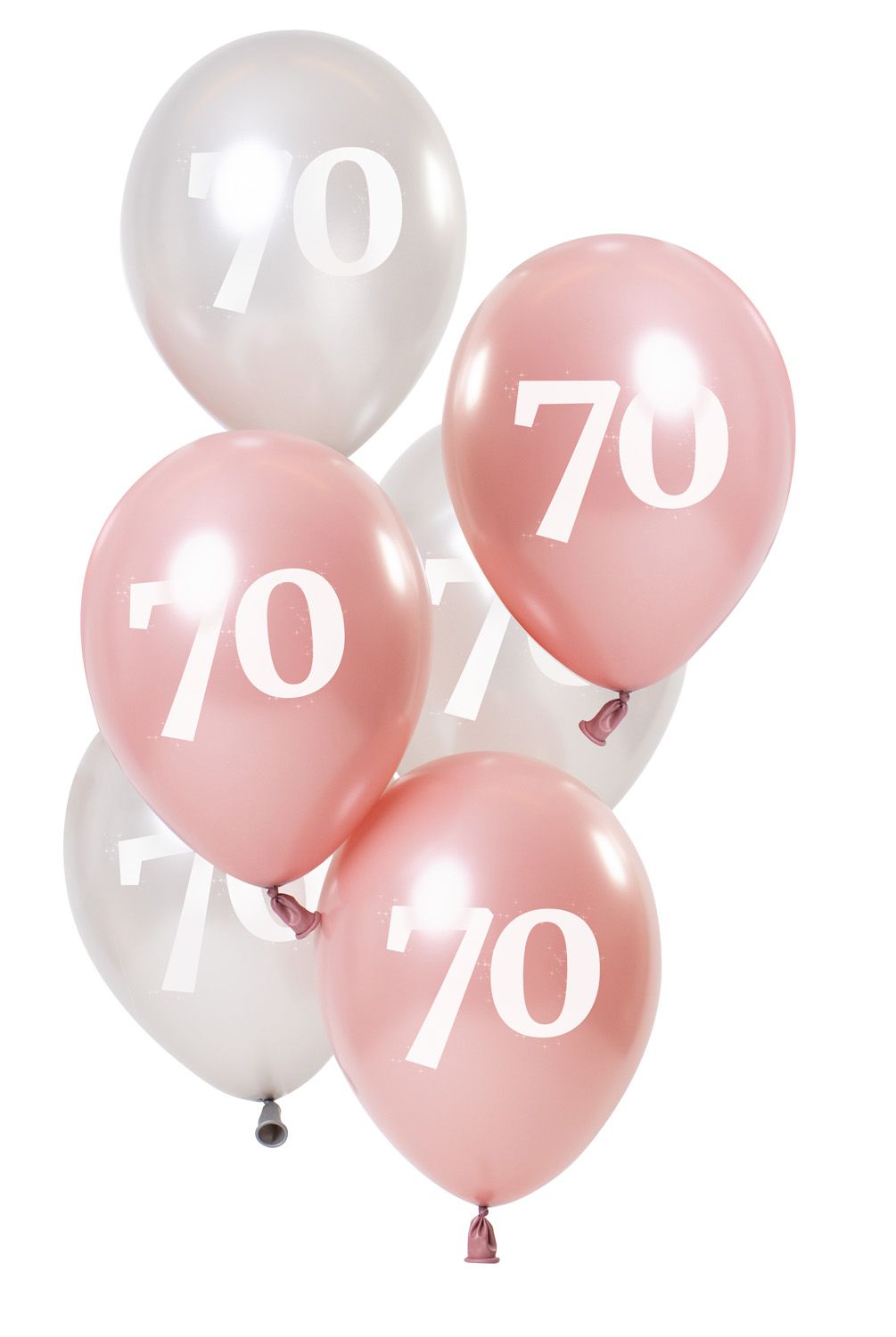 Glossy pink 70 jaar ballonnen 6 stuks