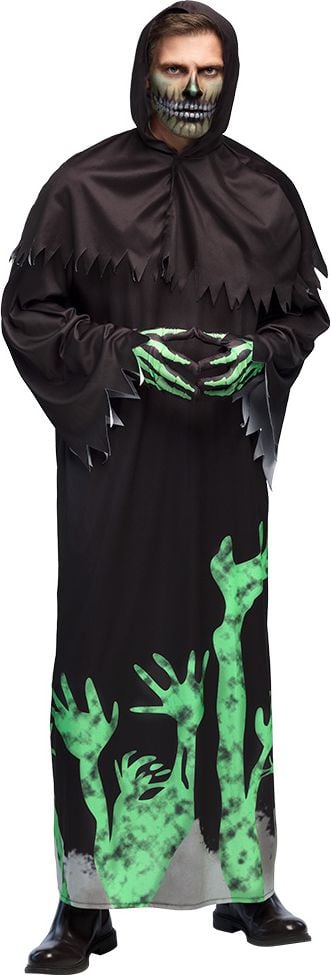 Glowing reaper heren kostuum zwart