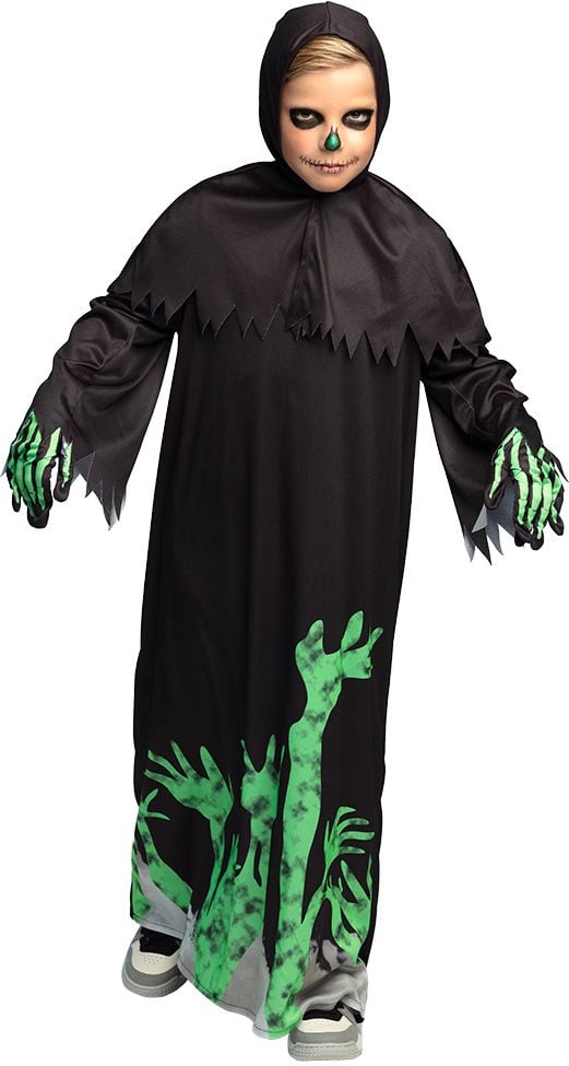 Glowing reaper kind kostuum zwart
