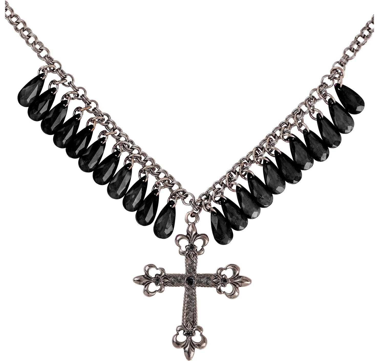 Gothic ketting met kruis zwart