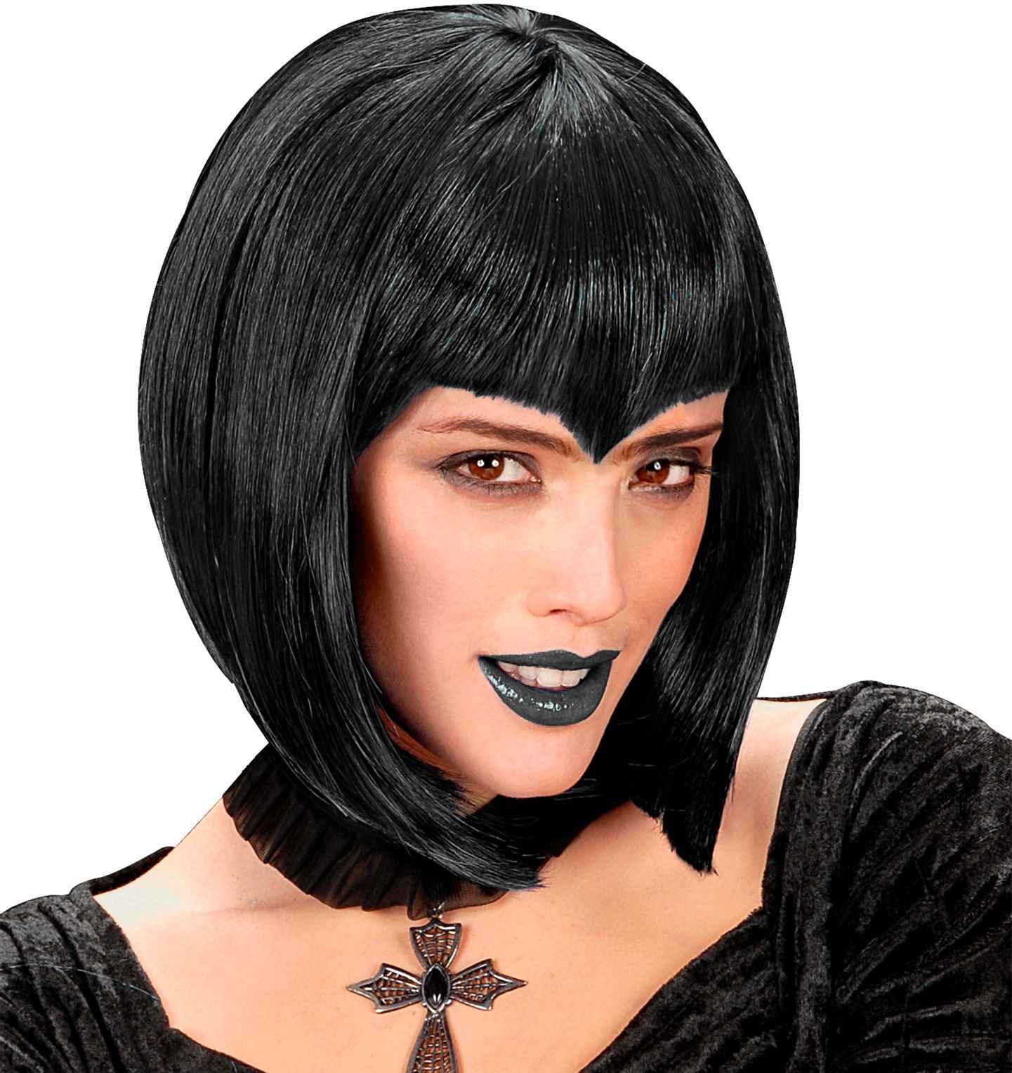 Gothic pruik zwart