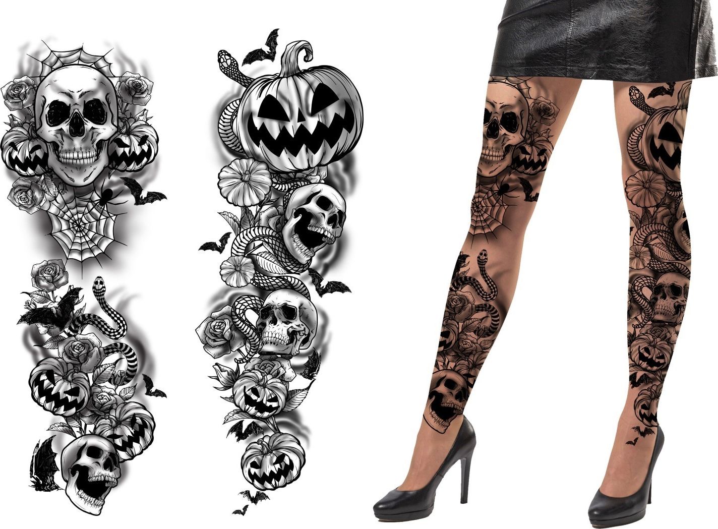 Gothic tattoo panty dames halloween
