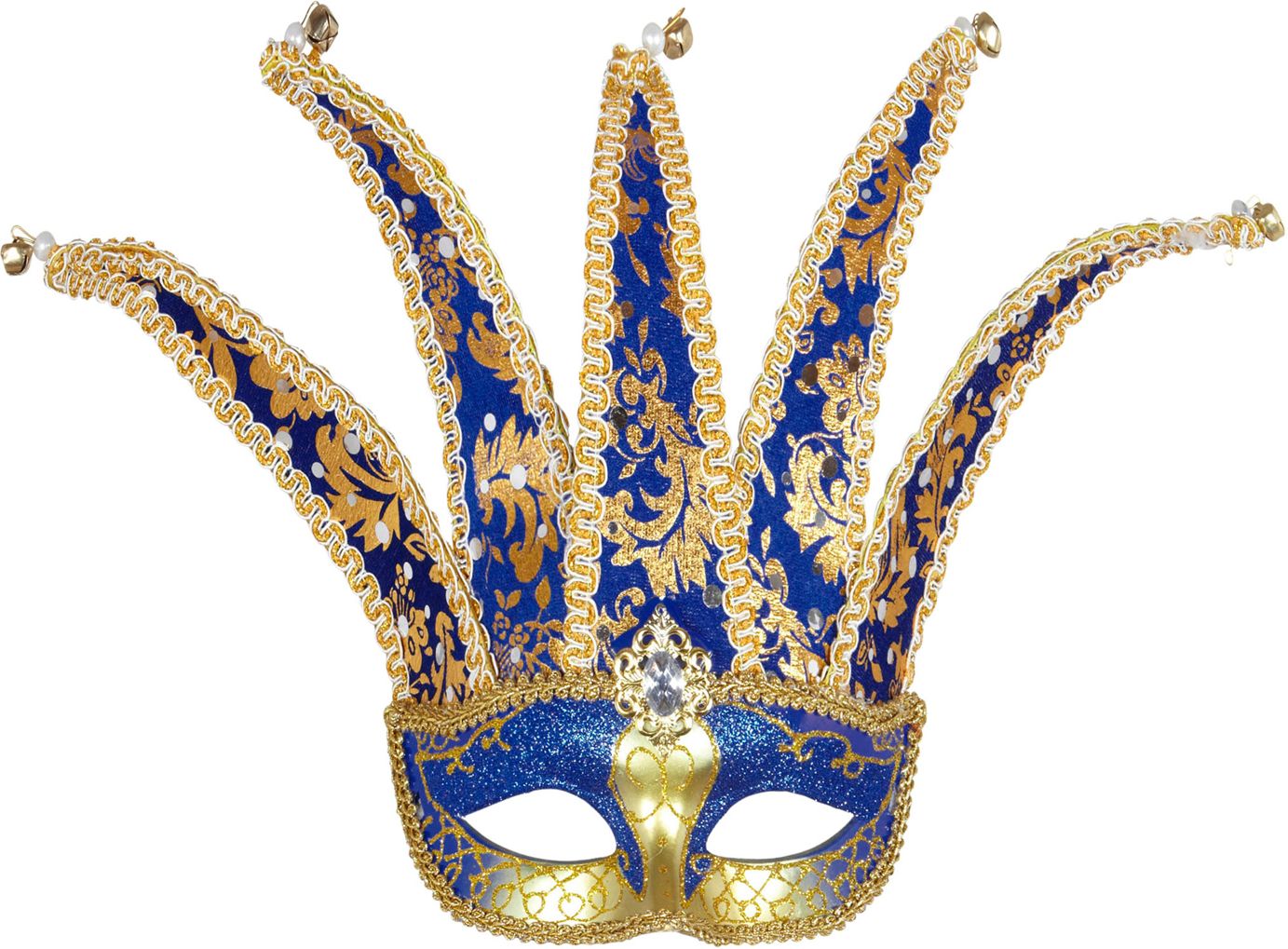 Goud blauw nar masker