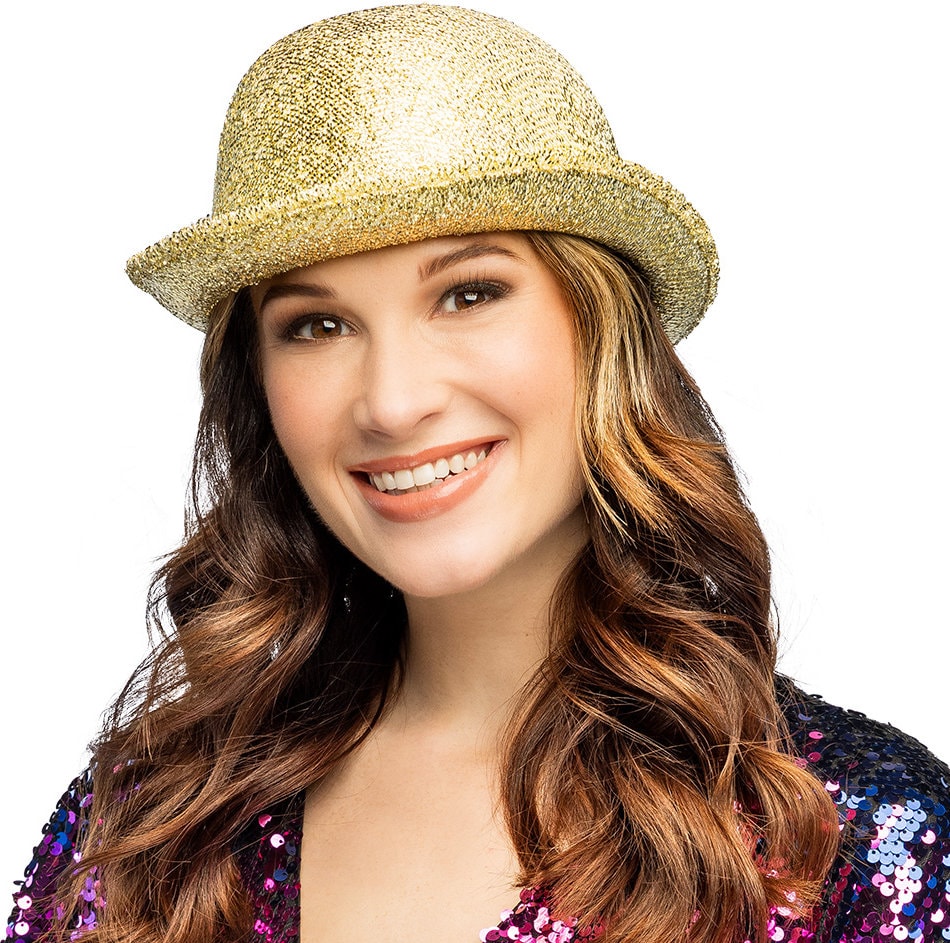 Goud Gele Glitter Bolhoed