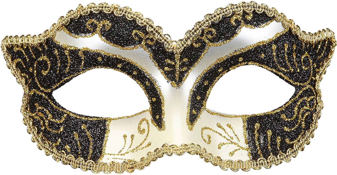 Goud-zwarte glitters hertogin oogmasker