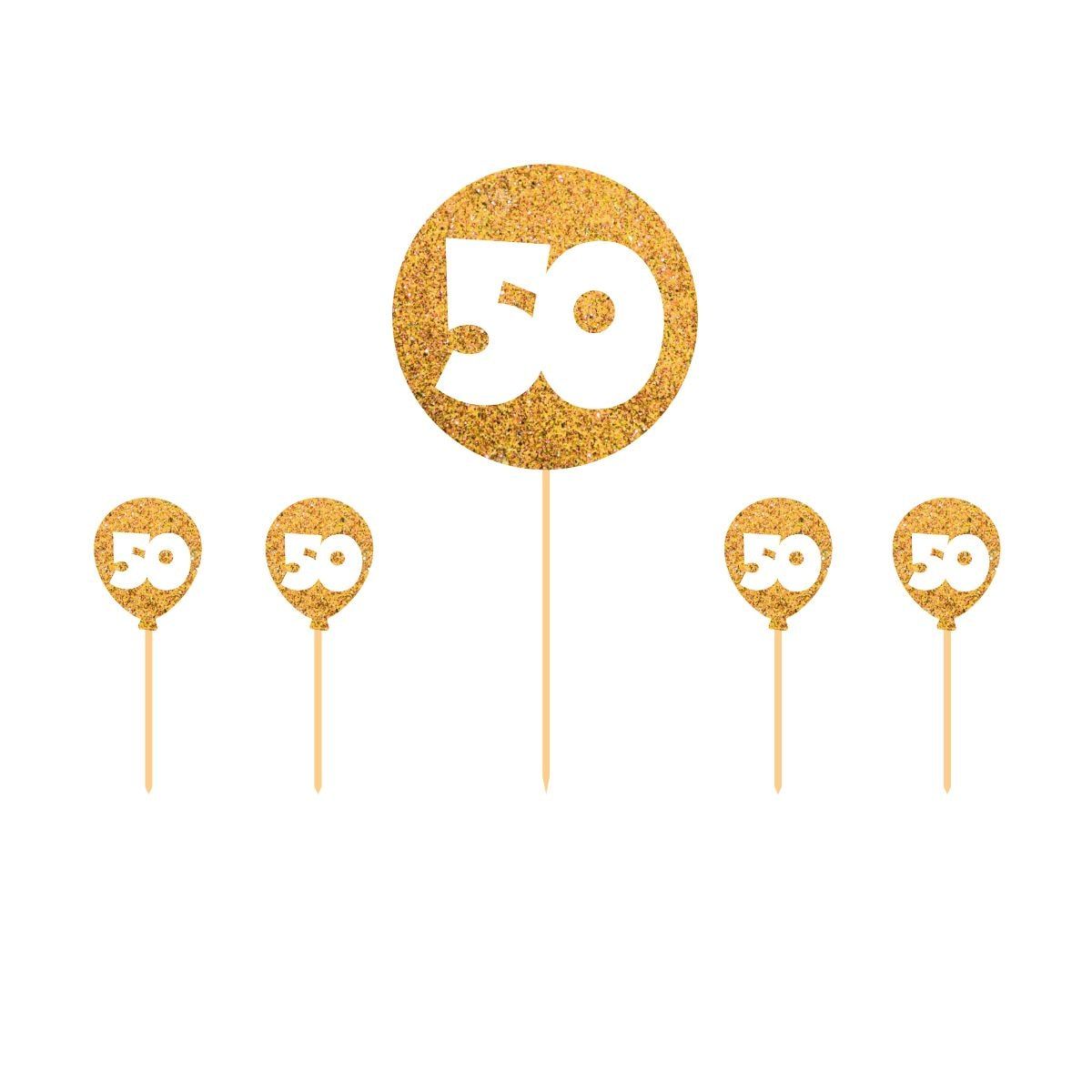 Gouden 50 jaar taart topper