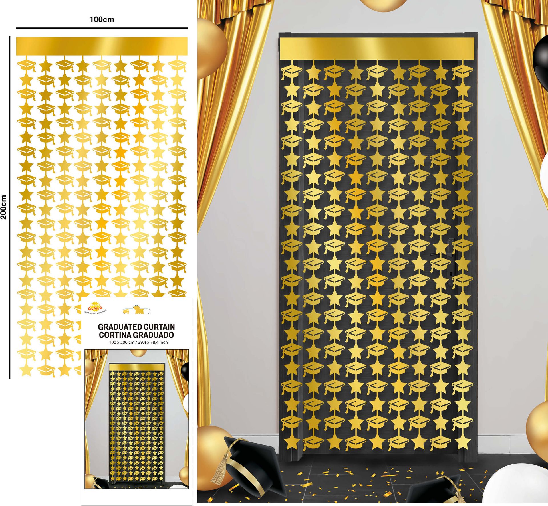 Gouden Afstudeer Decoratie Gordijn