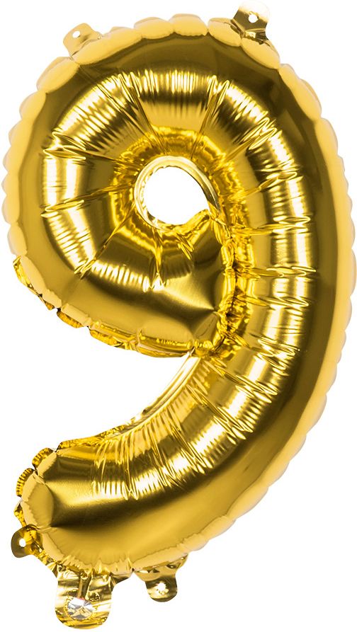 Gouden ballon cijfer 9