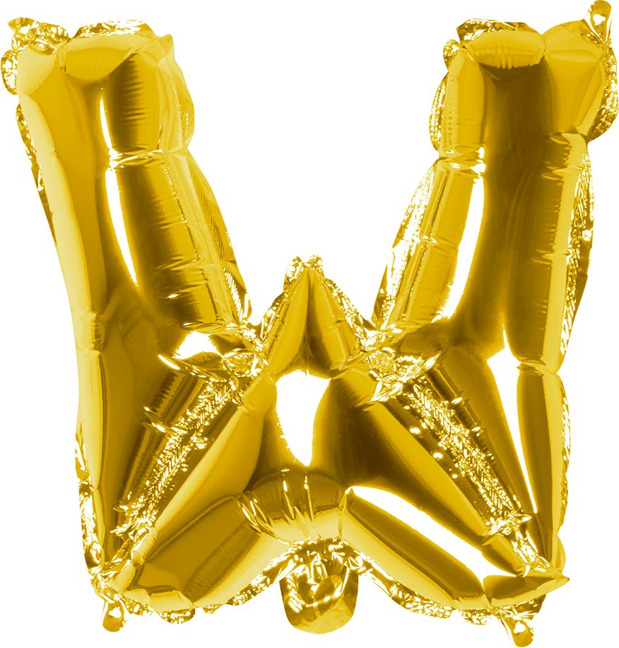 Gouden ballon letter W