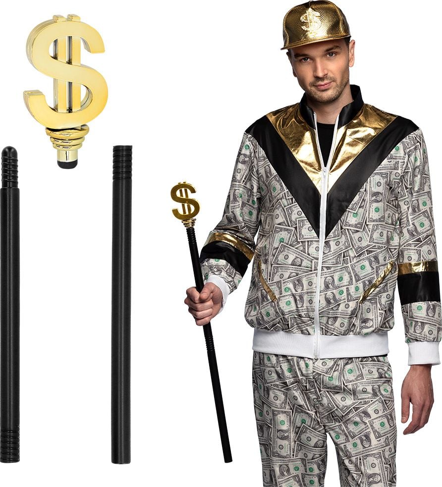 Gouden Dollar Teken Pimp Stok 76Cm