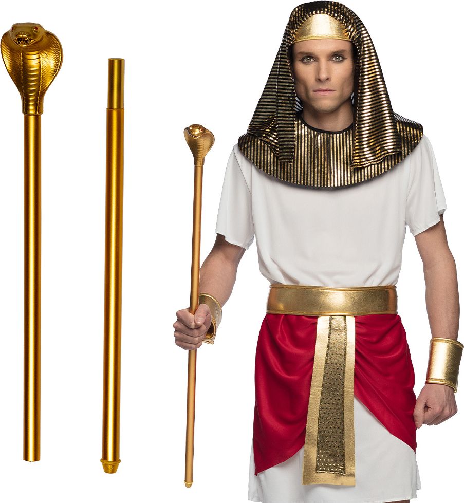 Gouden Egyptische Scepter Slang 90Cm
