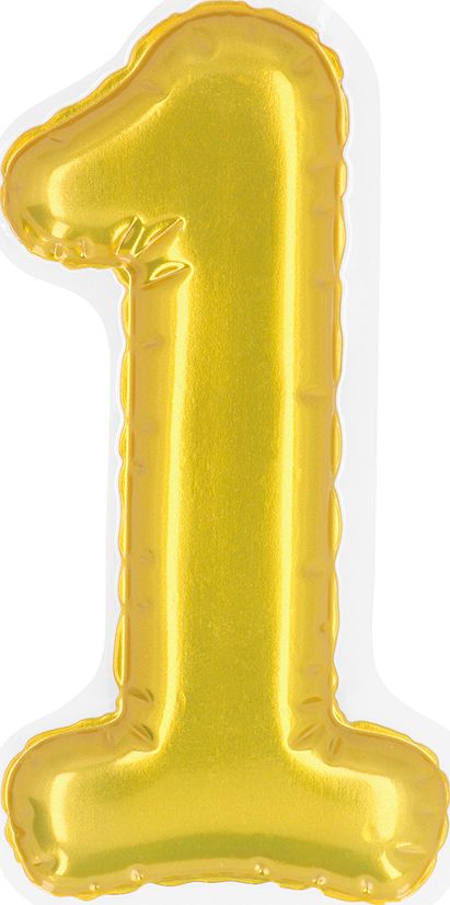 Gouden Folieballon Sticker Nummer 1 Verjaardag