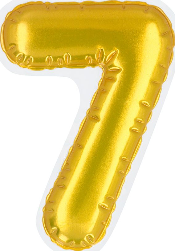 Gouden Folieballon Sticker Nummer 7 Verjaardag