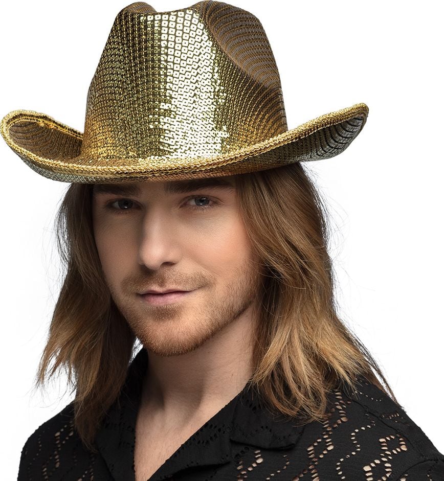 Gouden Glitter Cowboyhoed met Pailletten
