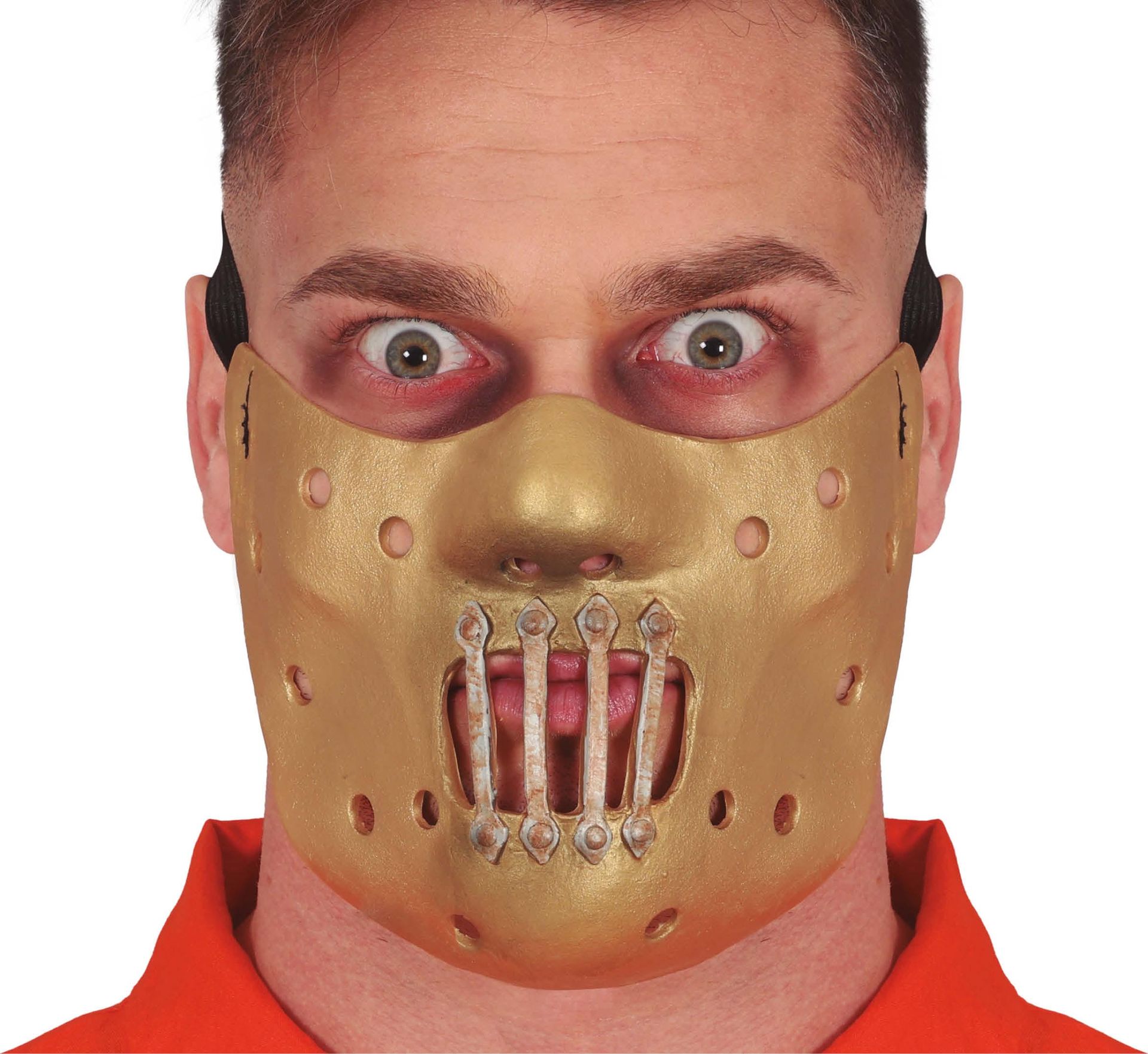Gouden Hannibal Lecter halfmasker latex halloween