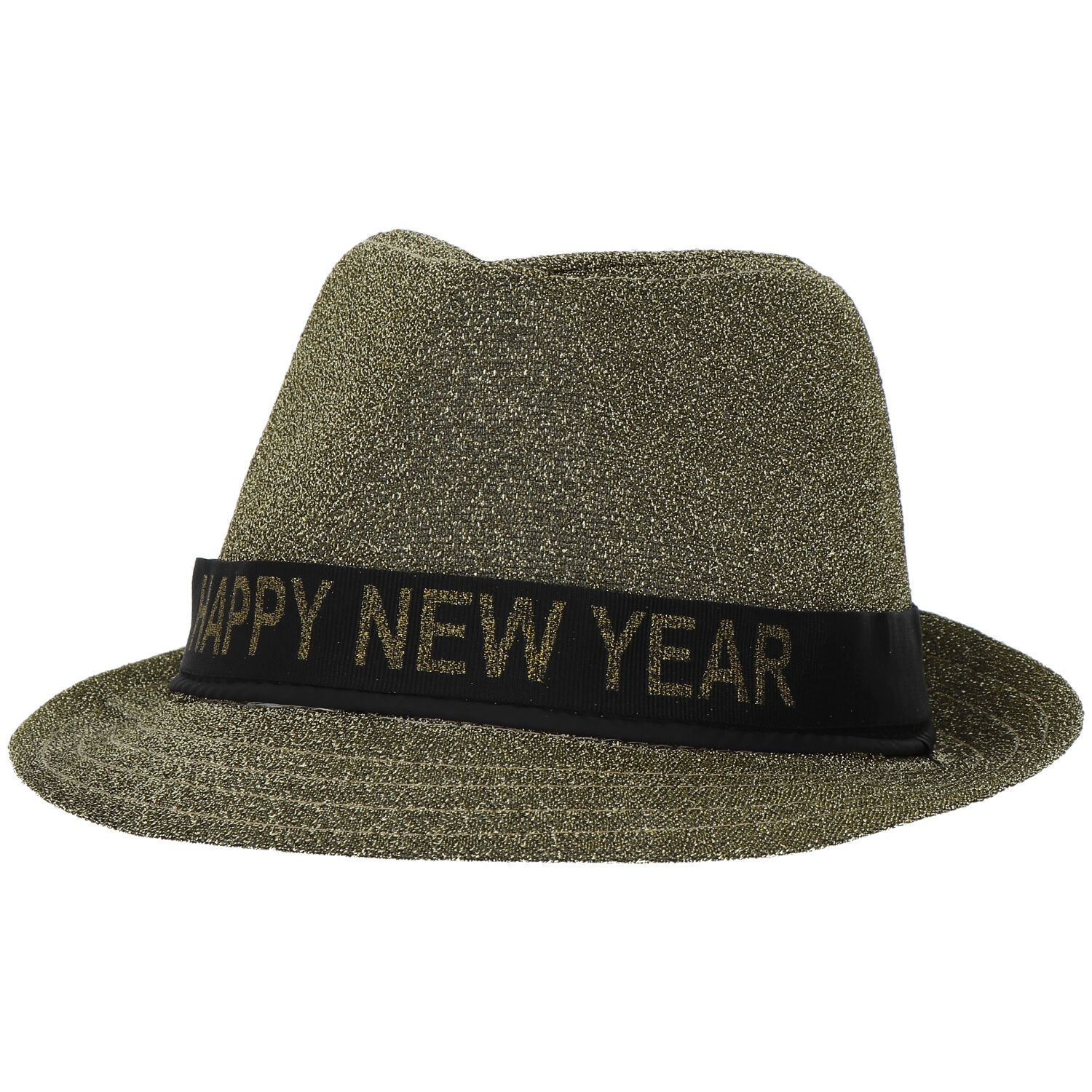 Gouden happy new year fedora hoed