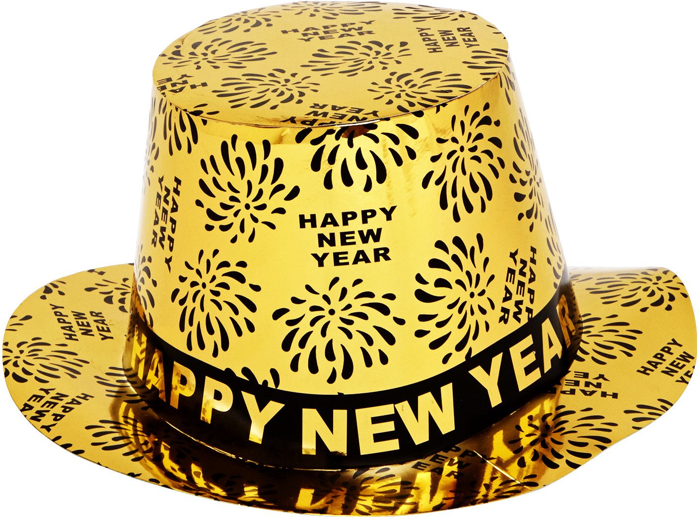 Gouden Happy New Year hoge hoed