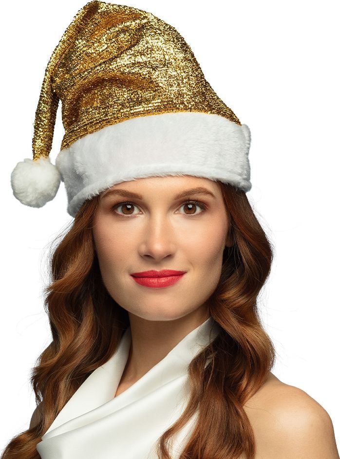 Gouden Kerstmuts Pailletten