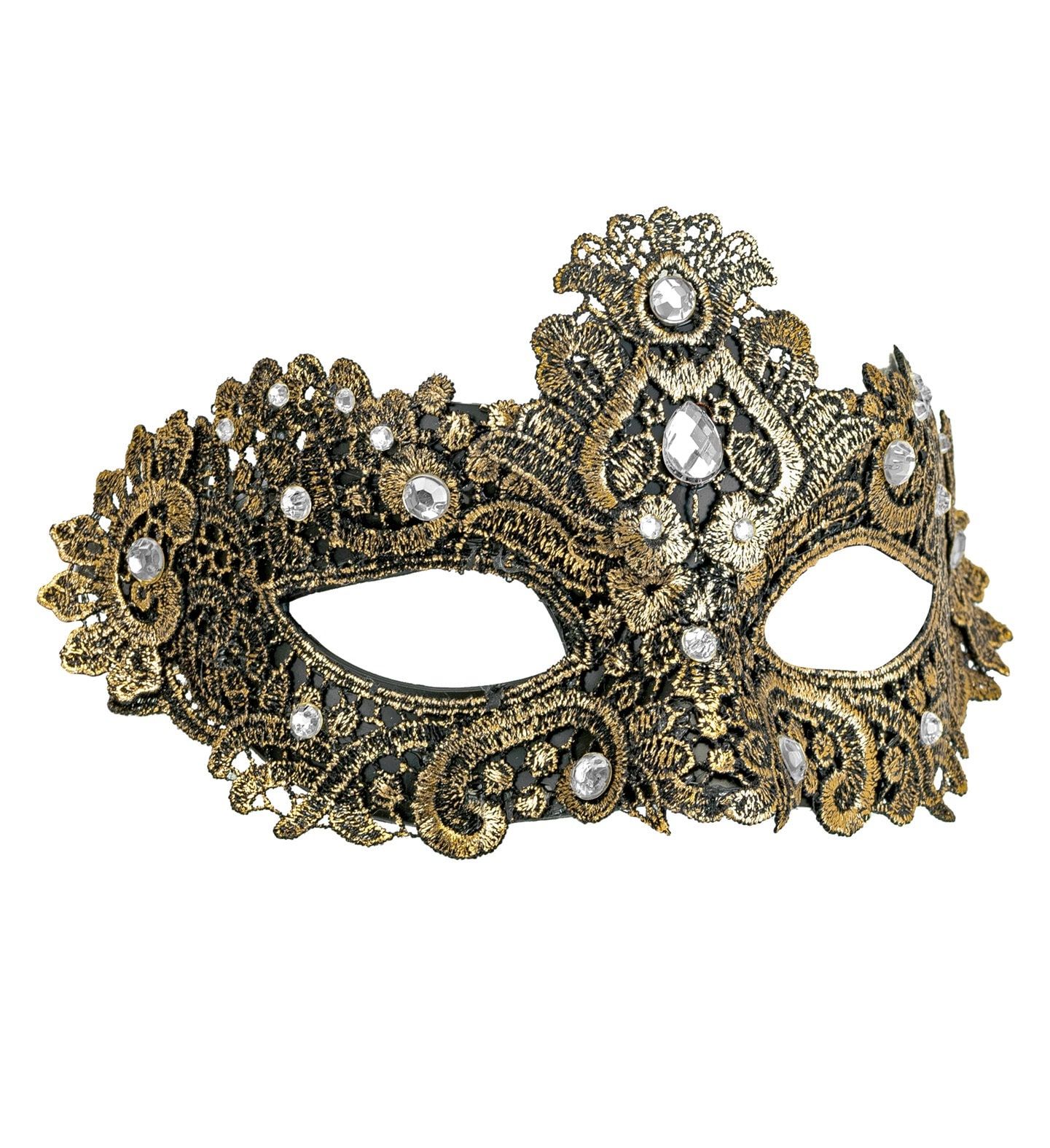 Gouden Masquerade Oogmasker met Stenen Zilver
