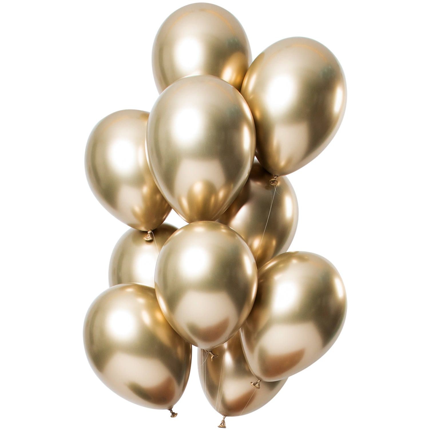 Gouden mirror effect ballonnen 12 stuks