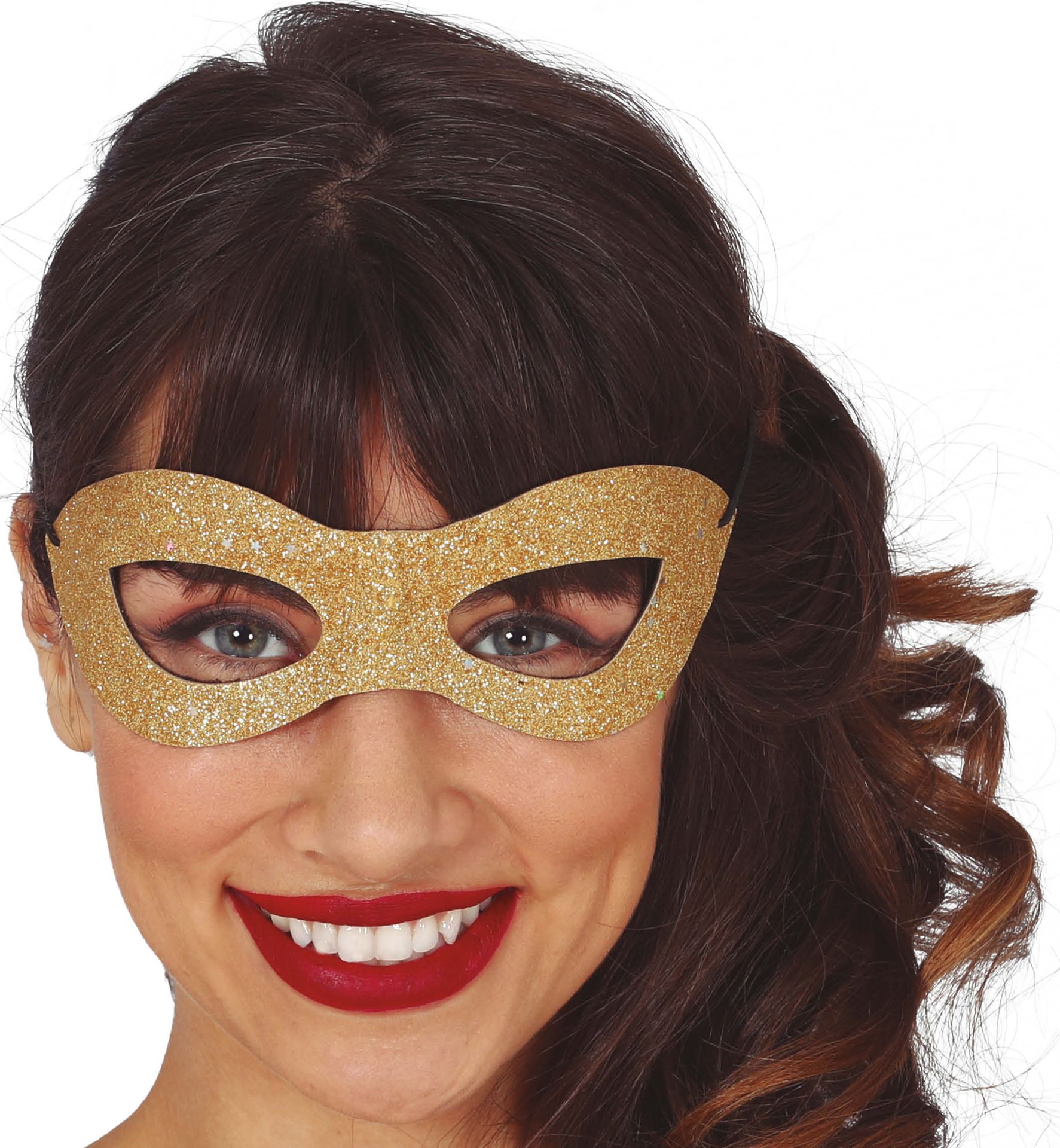 Gouden oogmasker met glitters