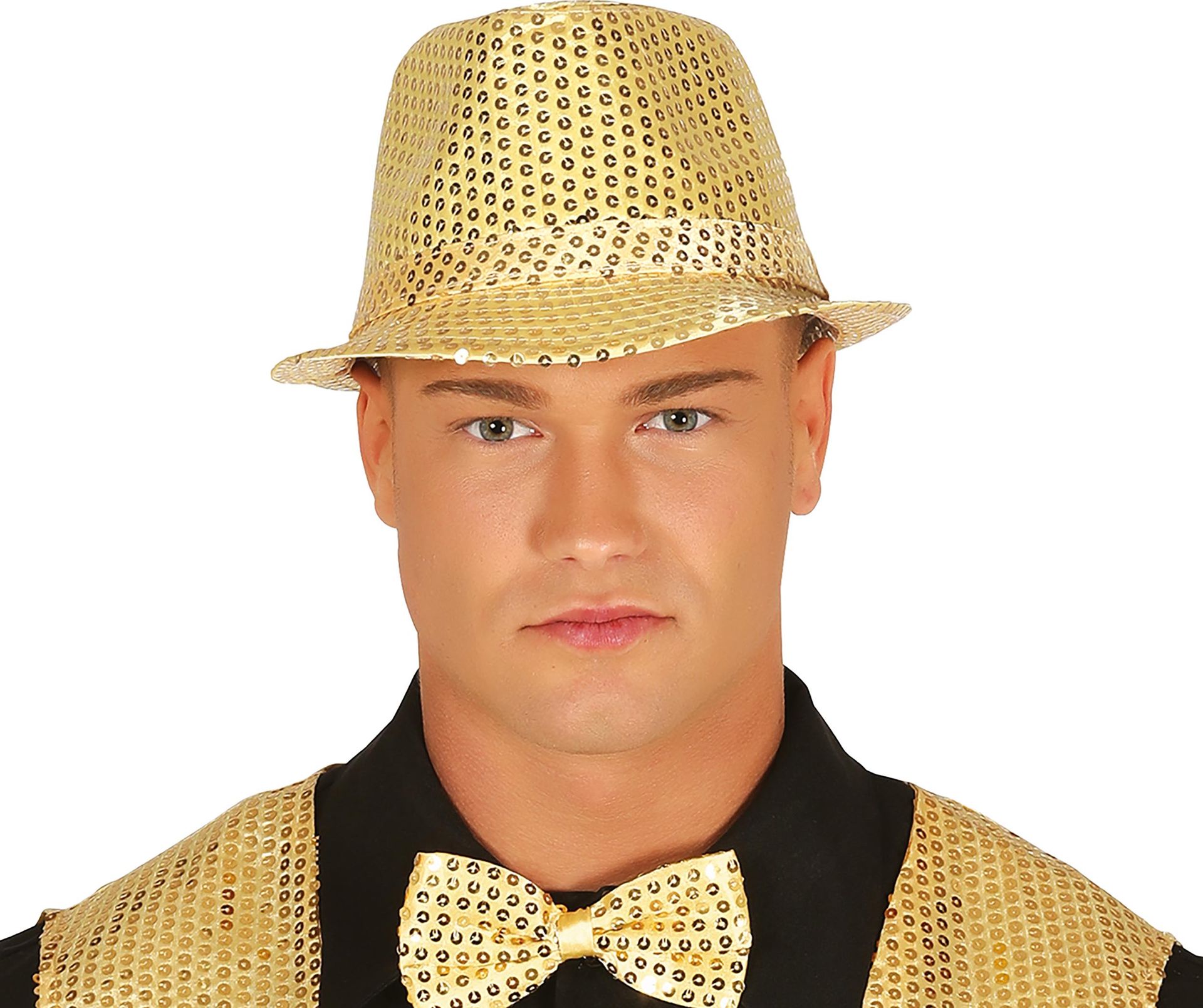 Gouden pailletten fedora