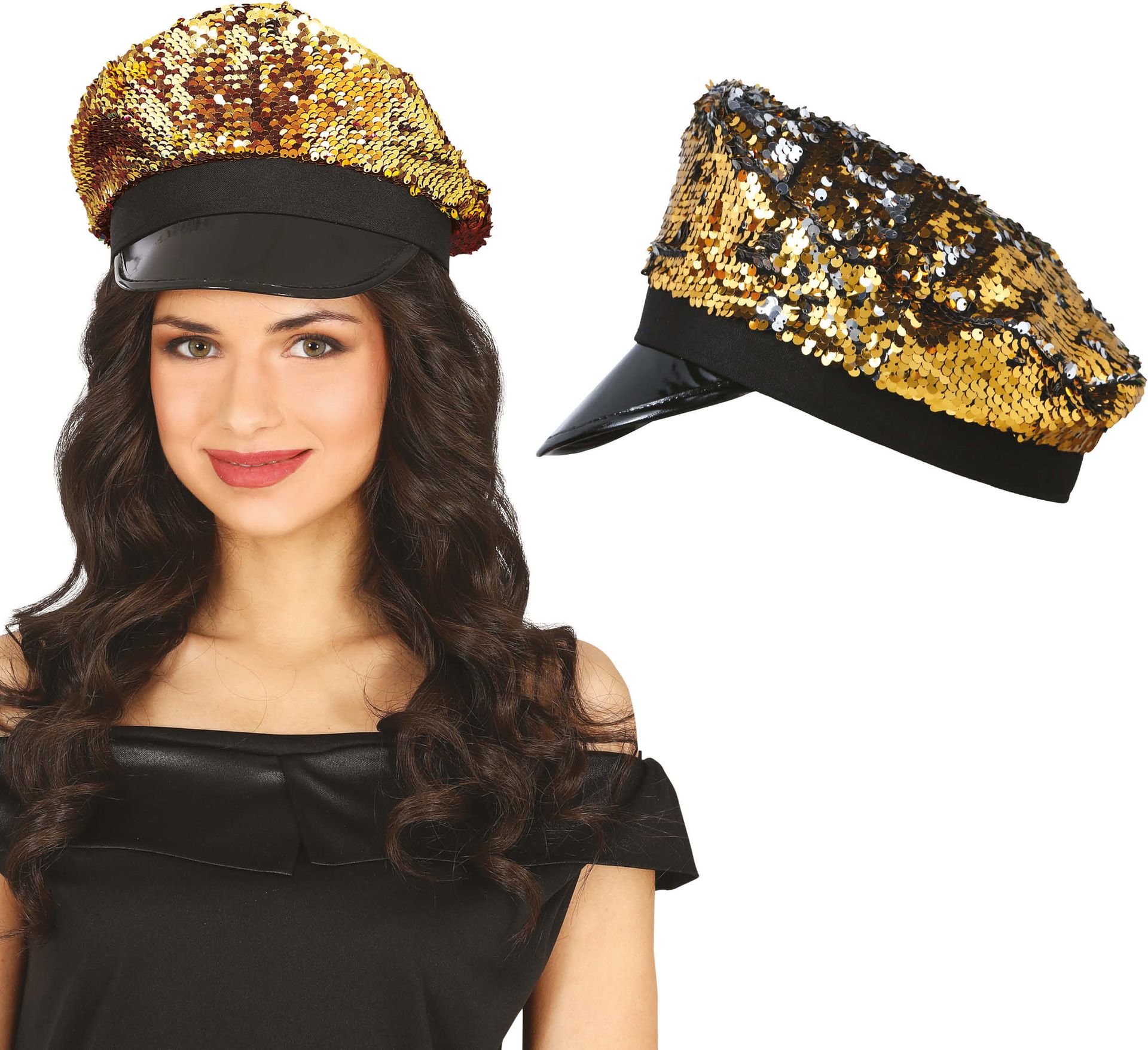 Gouden Pailletten Pet