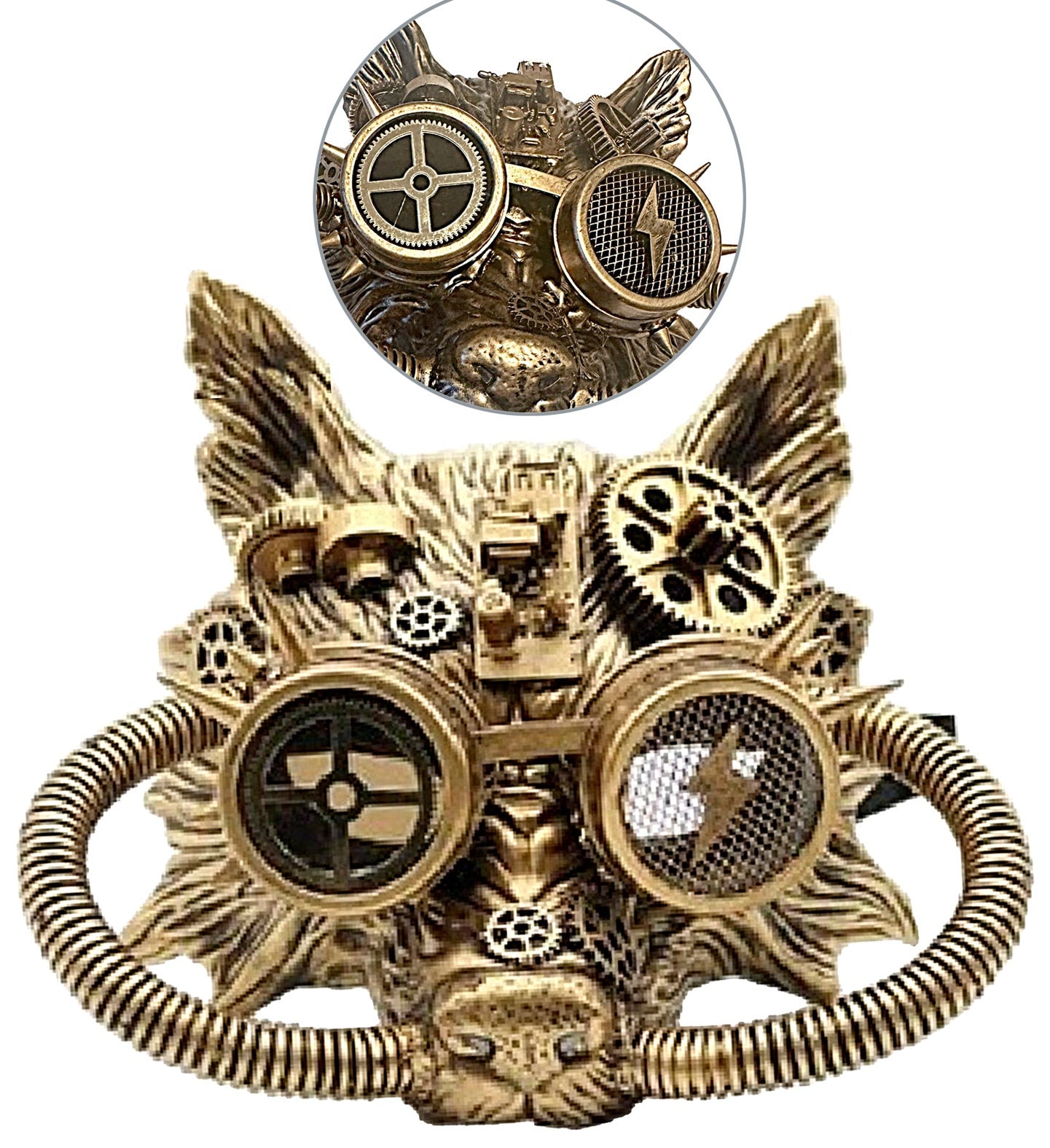 Gouden Punk Masker Wolf