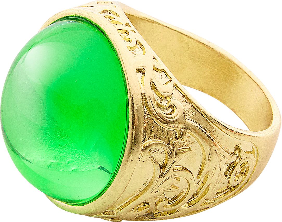 Gouden ring met groene edelsteen