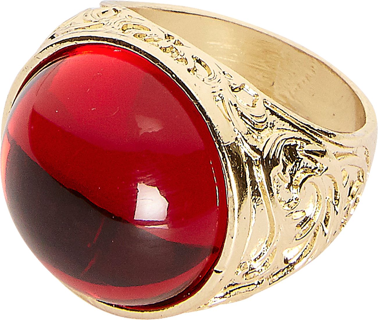 Gouden ring met rode edelsteen